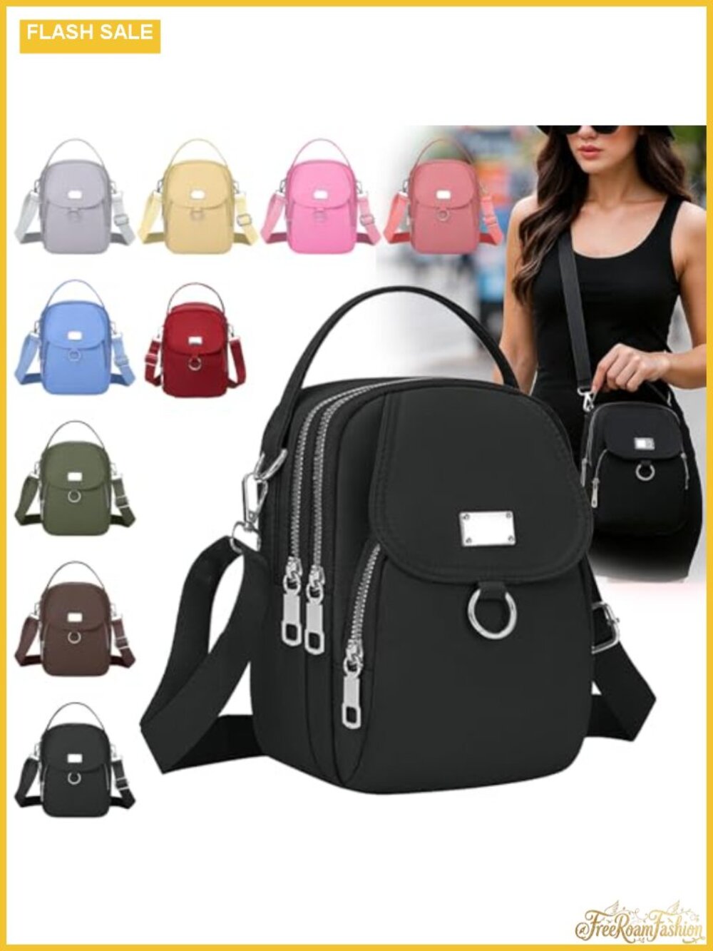 Women's Small Multiple Pockets Crossbody Shoulder Phone Bag Mini Wallet Purse